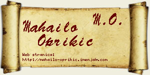 Mahailo Oprikić vizit kartica